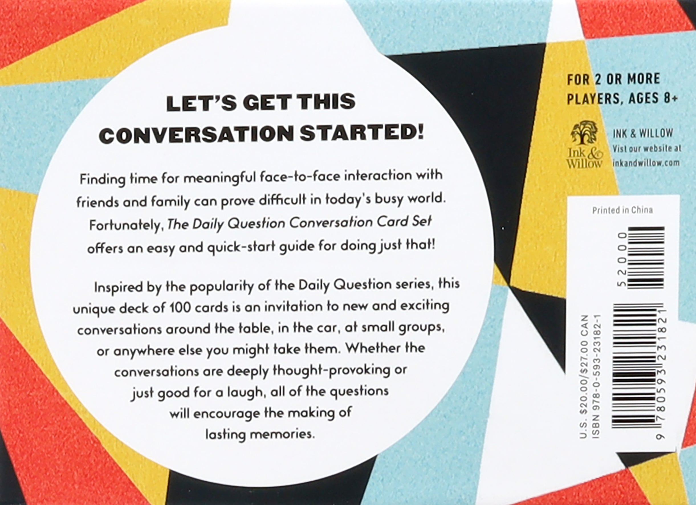 Conversation Starters: Daily Question Conversation Card Set:100 Meaningful Questions to Start Discussions Around the Table Or Anywhere