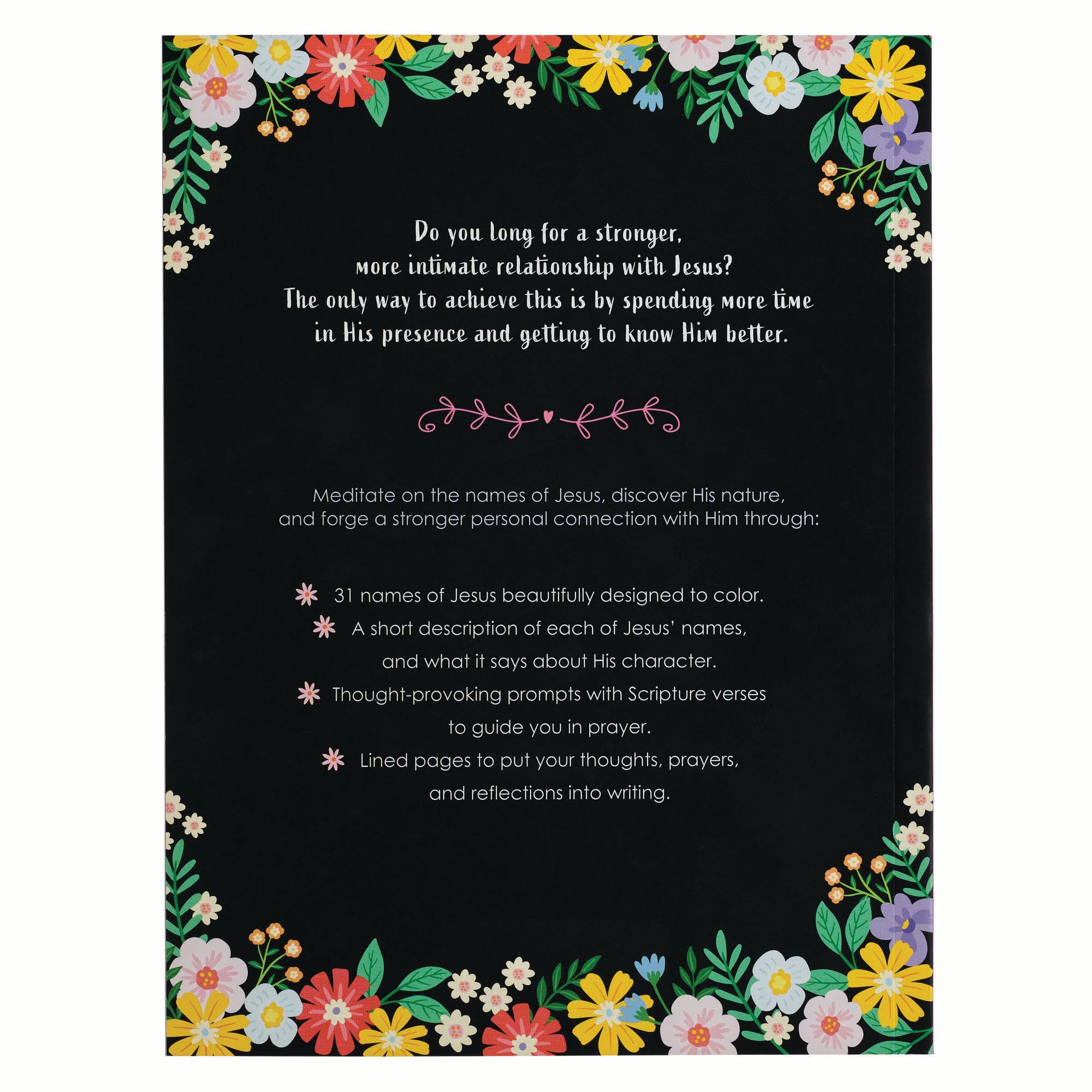 Prompted Colouring Journal: The Names of Jesus, Floral Wreath