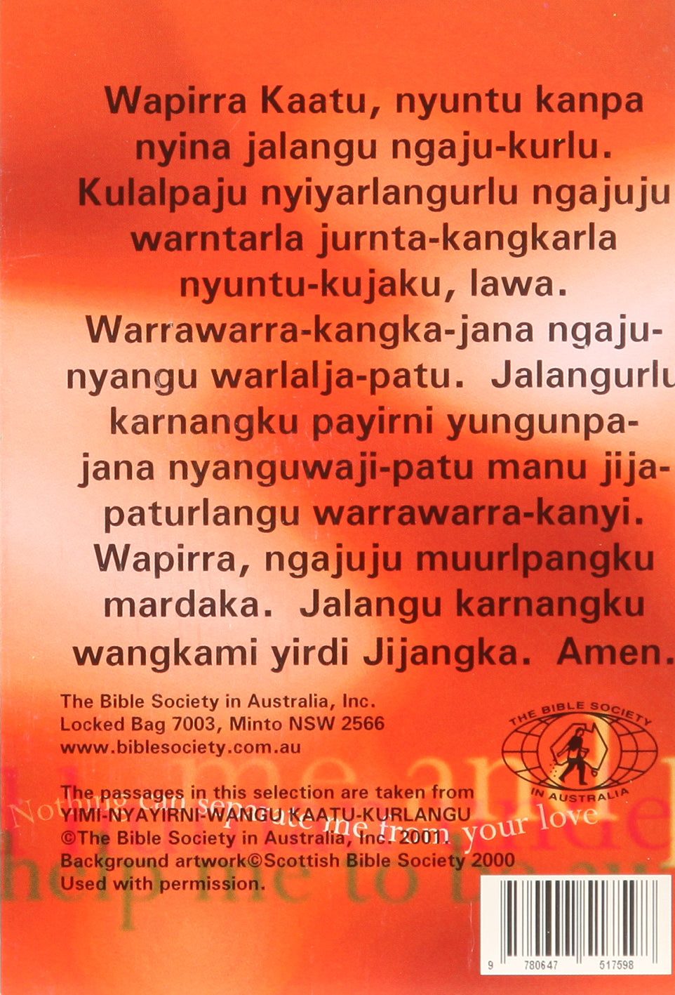 For You in Hospital (Warlpiri)