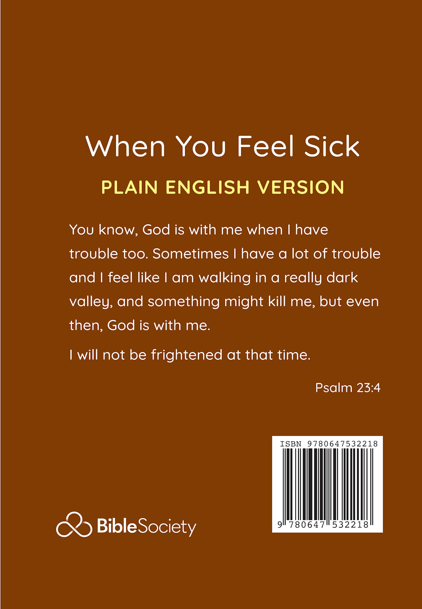 When You Feel Sick (Plain English Version) (God's Words For Life Series)