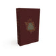 NKJV Thinline Bible Compact Burgundy Floral Design (Red Letter Edition)