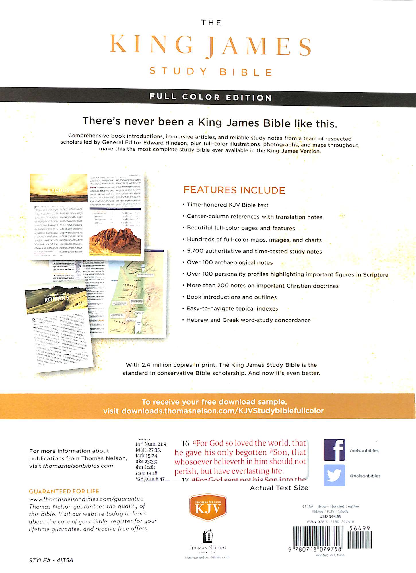 KJV Study Bible Brown Full-Color Edition (Red Letter Edition)