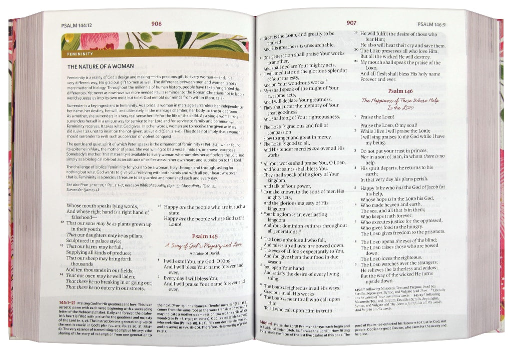 NKJV the Woman's Study Bible Pink Floral Full-Color