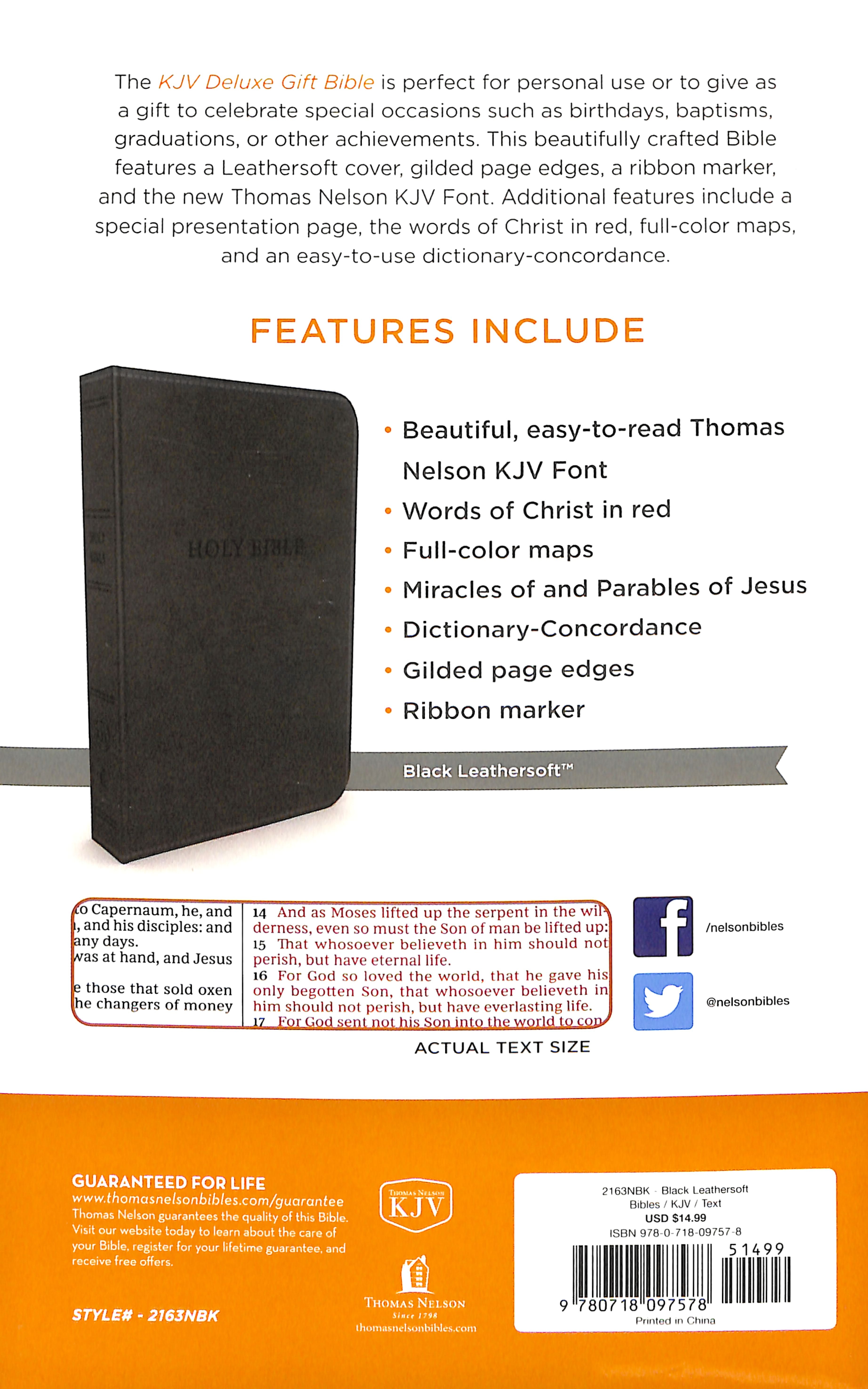 KJV Deluxe Gift Bible Black (Red Letter Edition)