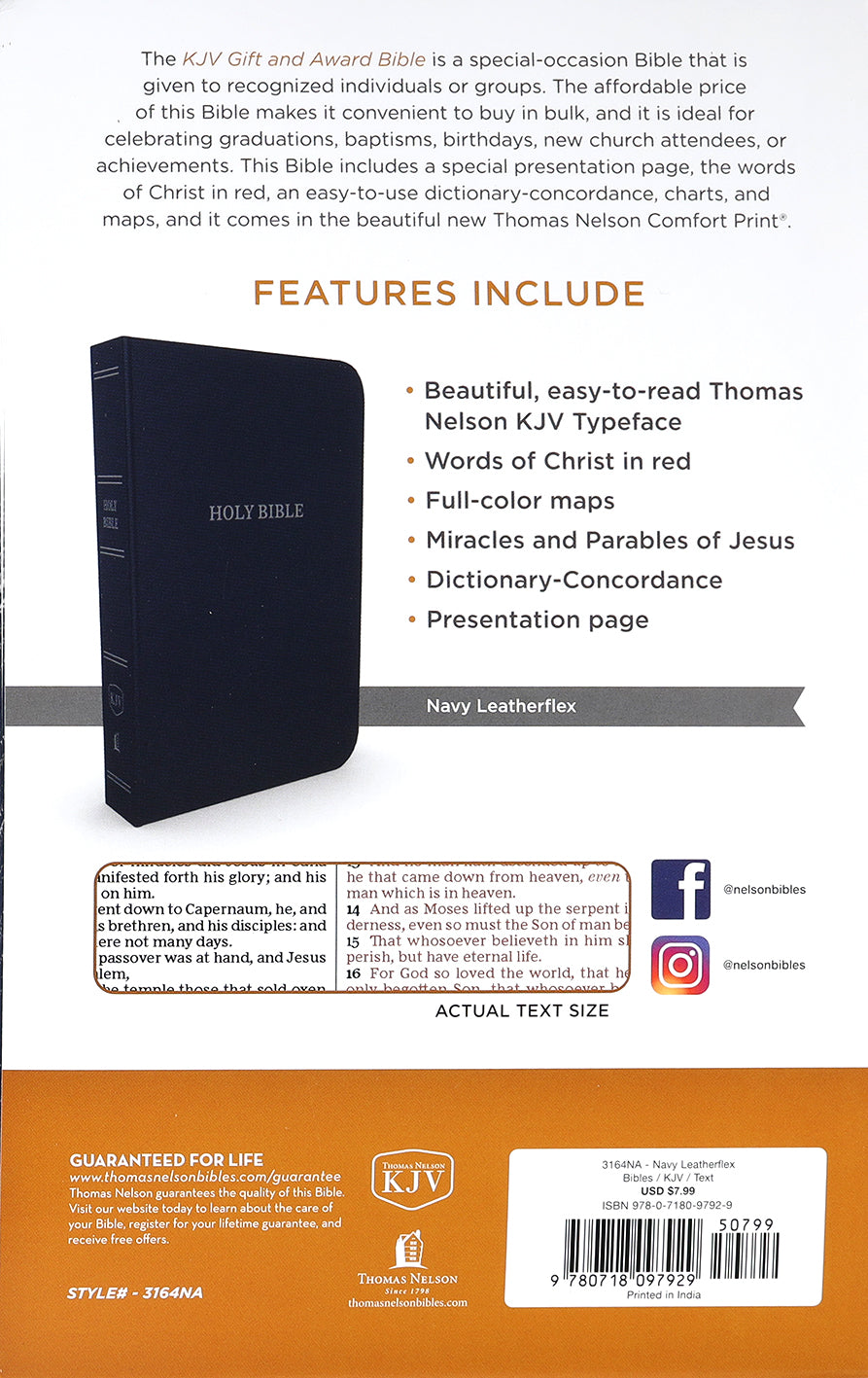 KJV Gift and Award Bible Blue (Red Letter Edition)