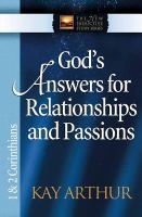 God's Answers For Relationships and Passions (1&2 Cor) (New Inductive Study Series)