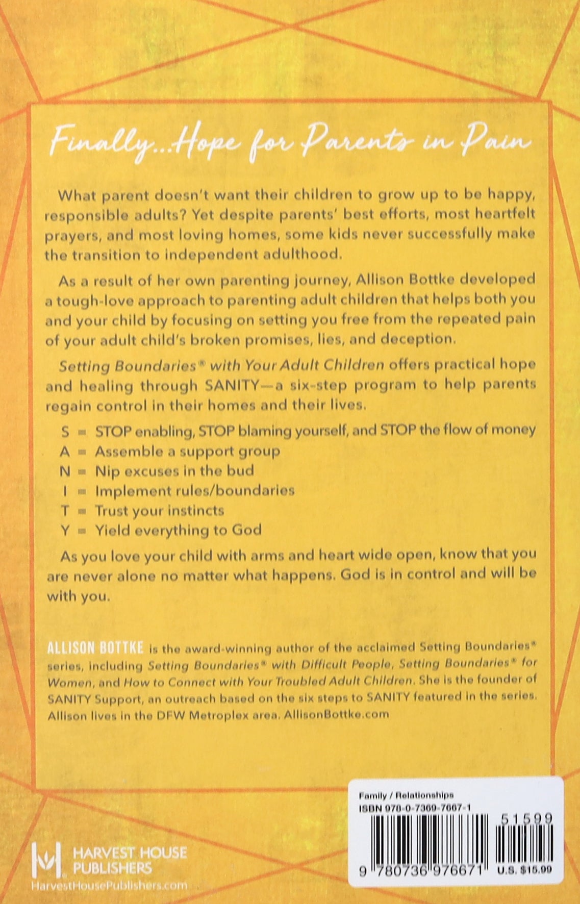 Setting Boundaries With Your Adult Children: Six Steps to Hope and Healing For Struggling Parents