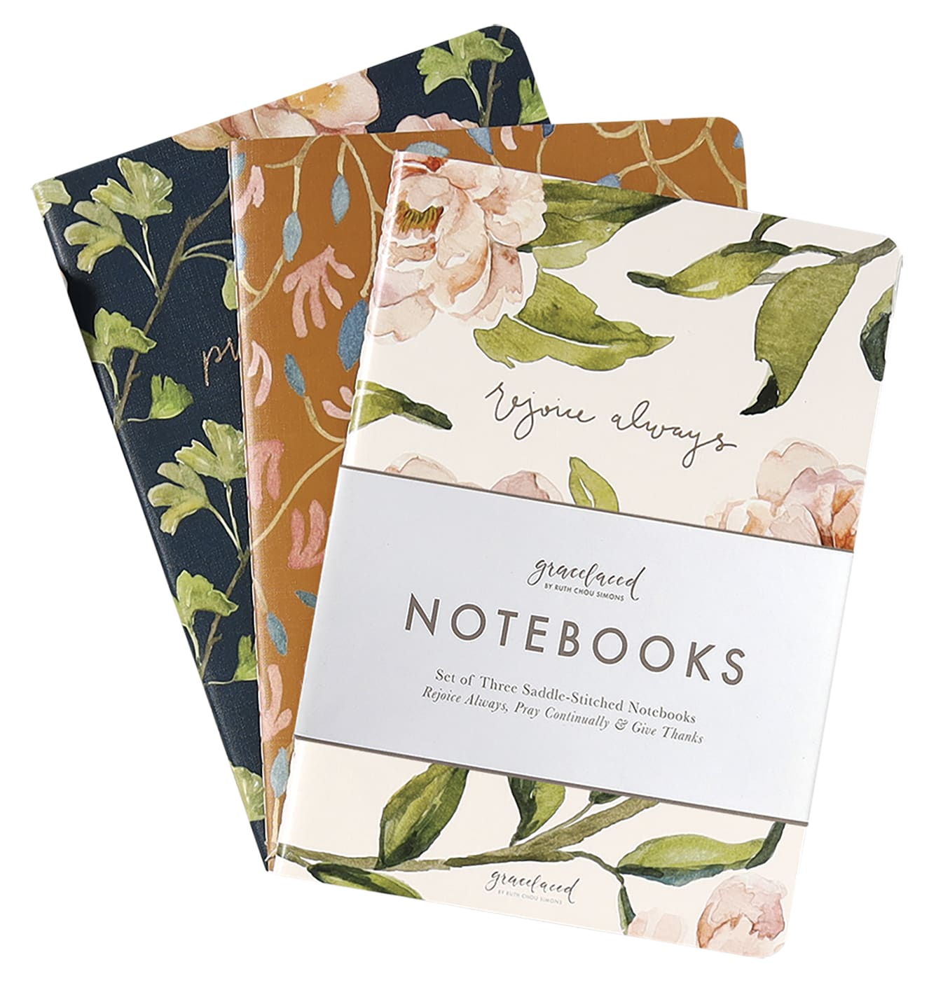 Notebook: Gracelaced: Rejoice, Pray, Give (Set Of 3)