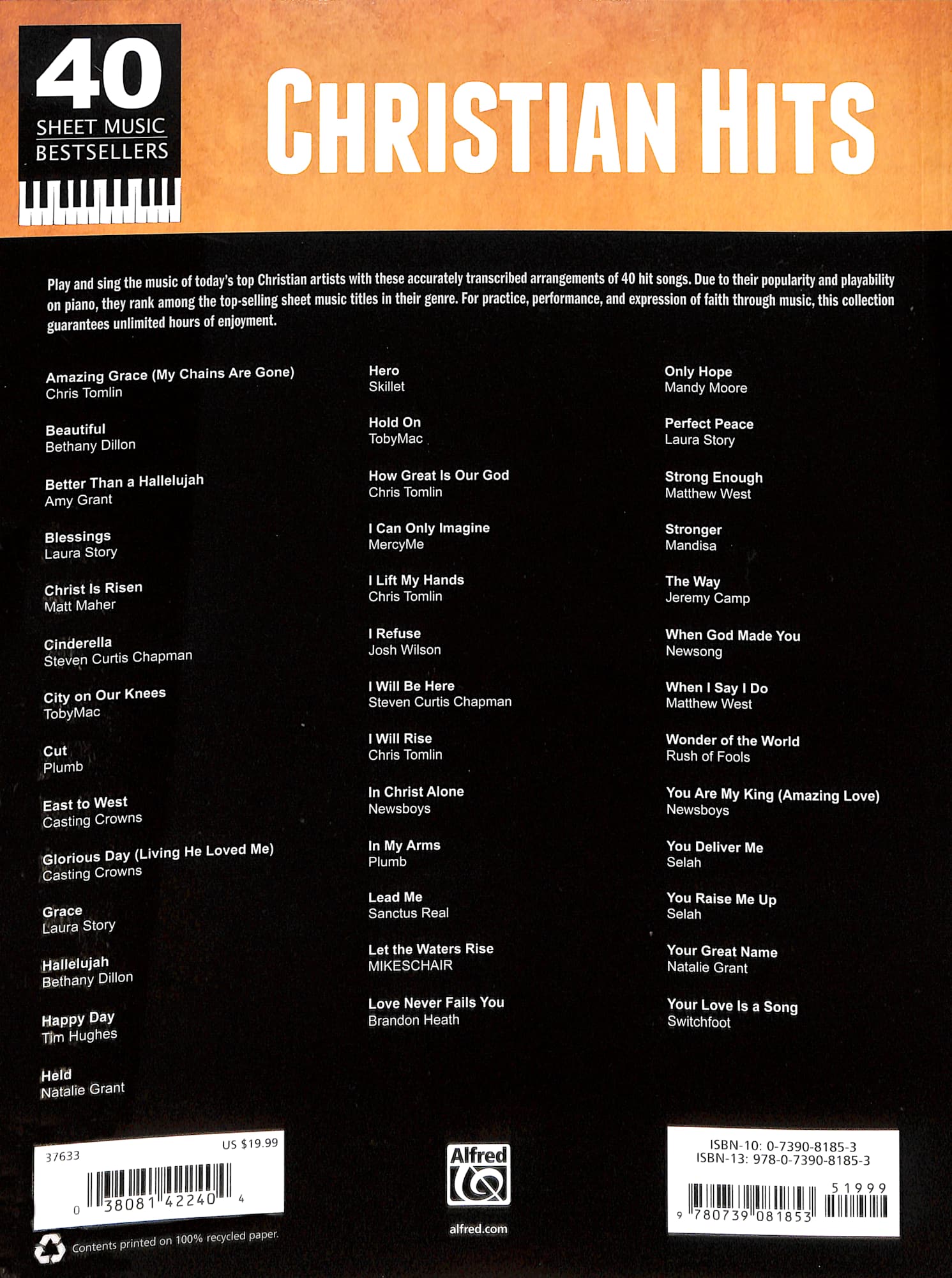40 Christian Hits (Music Book) (Piano/vocal/guitar)