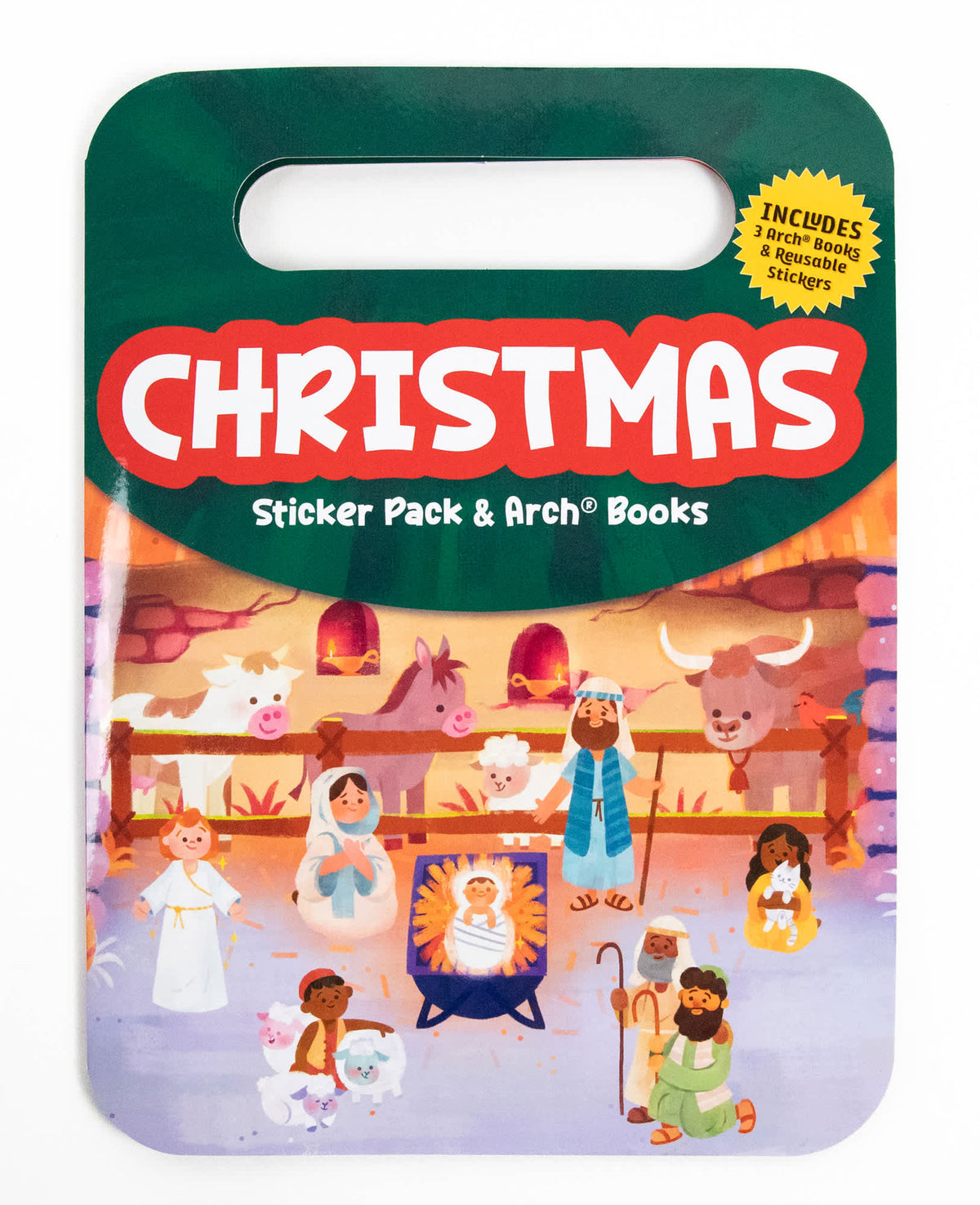 Christmas Sticker Book with Arch Books Bundle (3 Books and Sticker Kit)
