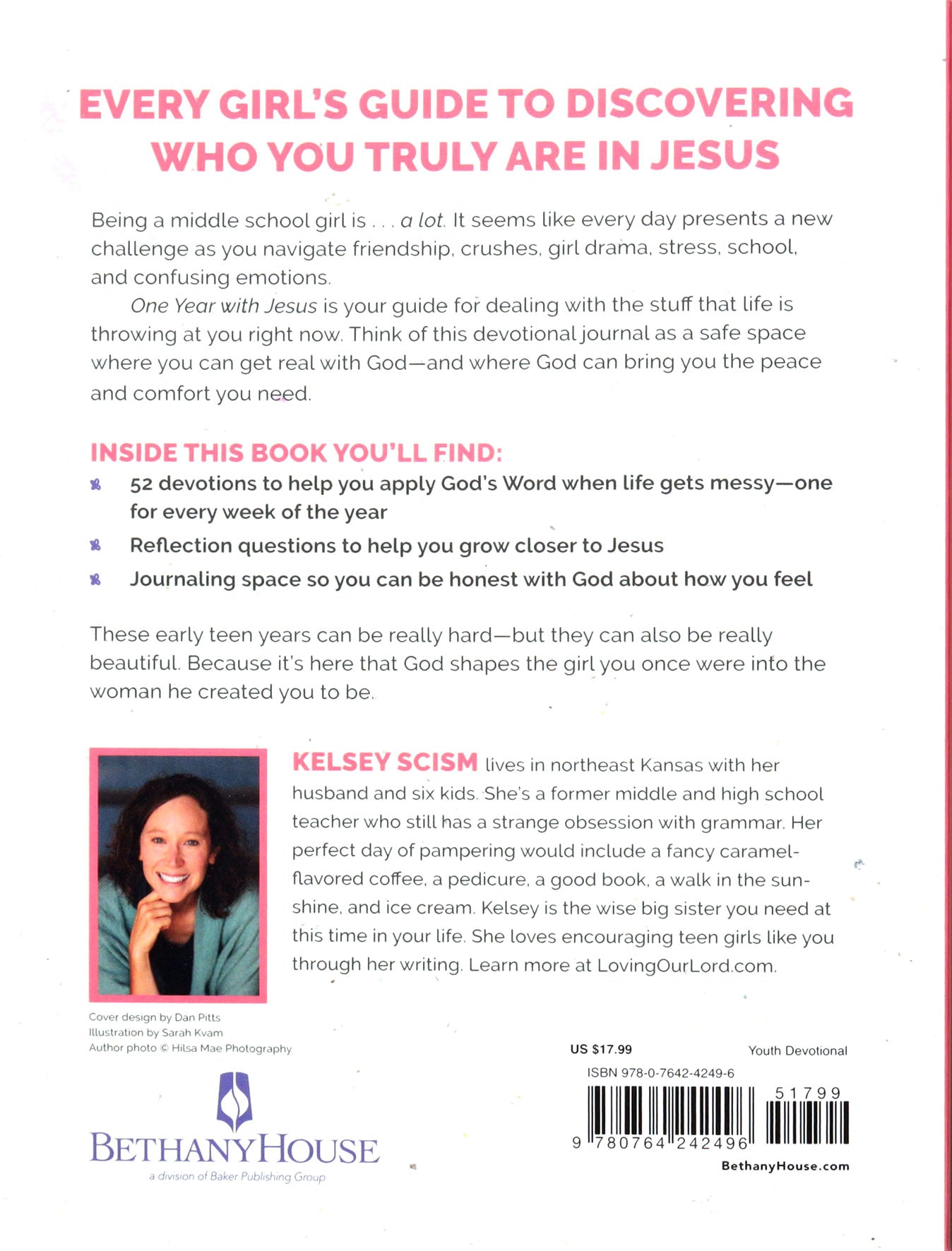 One Year with Jesus: A Weekly Devotional Journal for Middle School Girls