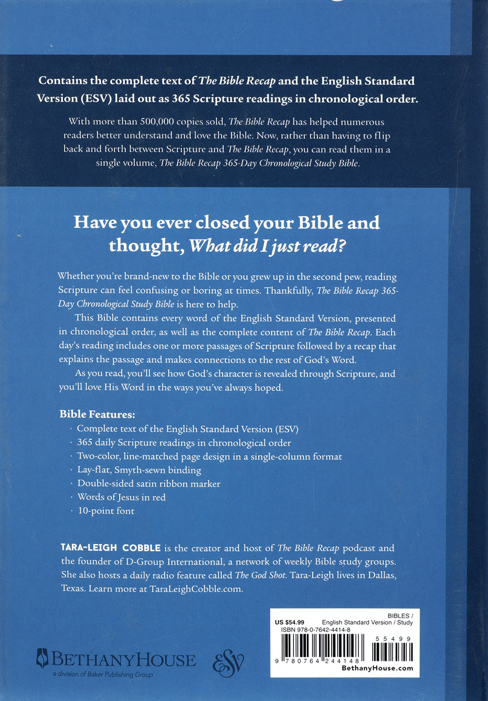 ESV The Bible Recap 365-Day Chronological Study Bible (Red Letter Edition)