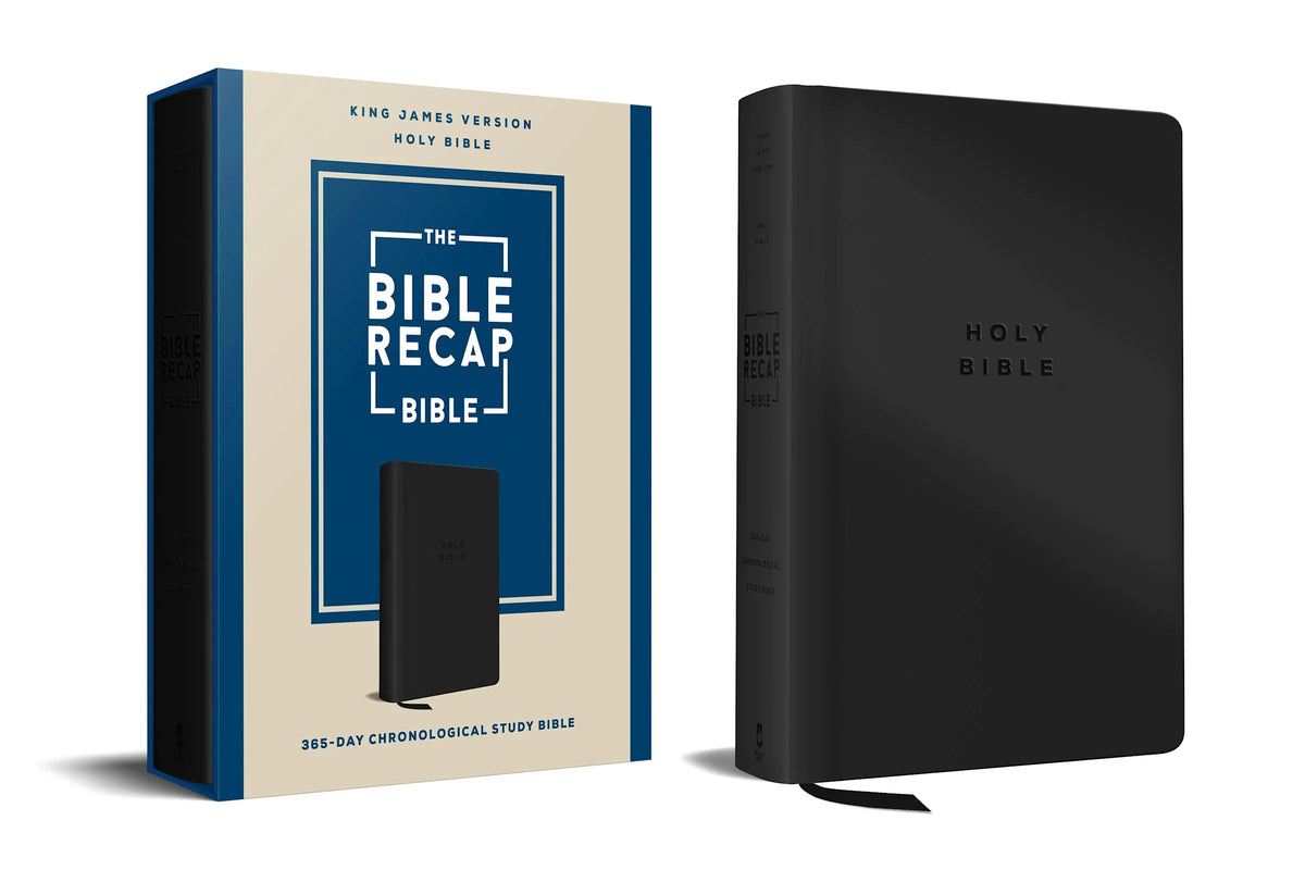 KJV The Bible Recap 365-Day Chronological Study Bible Black (Red Letter Edition)