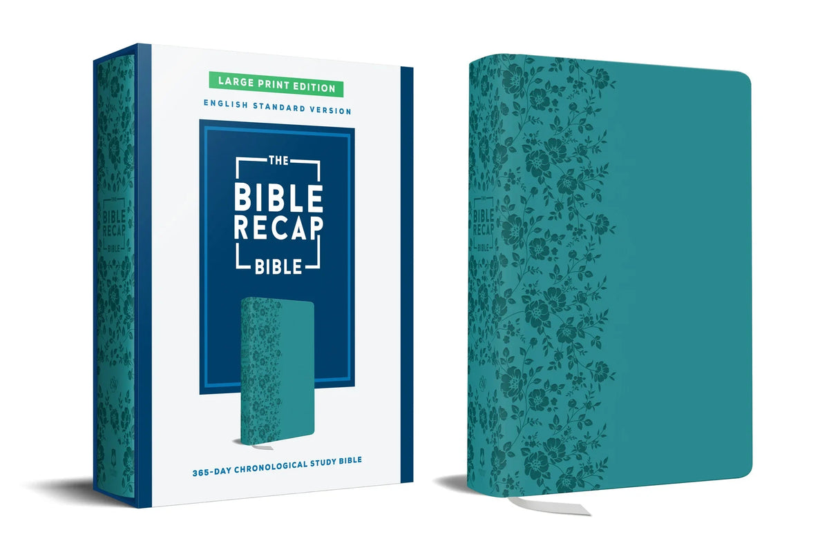 ESV The Bible Recap 365-Day Chronological Study Bible Large Print Teal (Red Letter Edition)