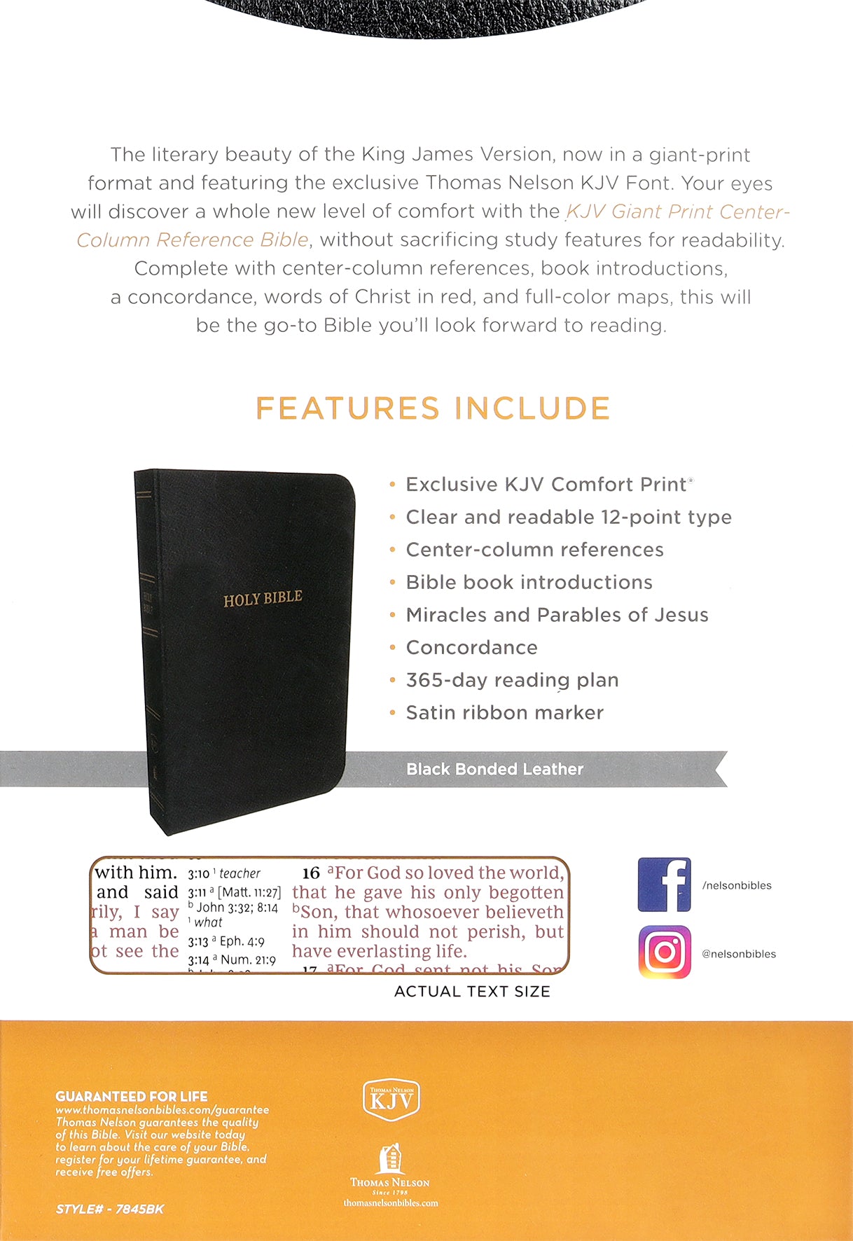 KJV Reference Indexed Bible Giant Print Black (Red Letter Edition)
