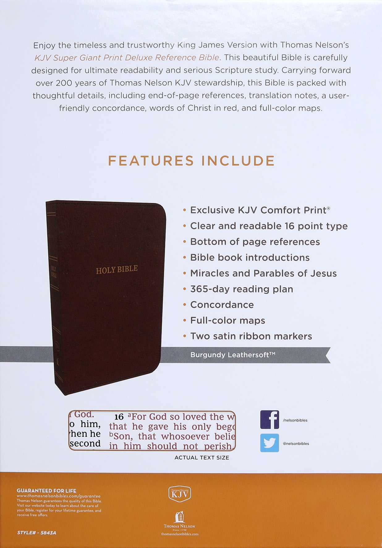 KJV Deluxe Reference Bible Super Giant Print Burgundy (Red Letter Edition)