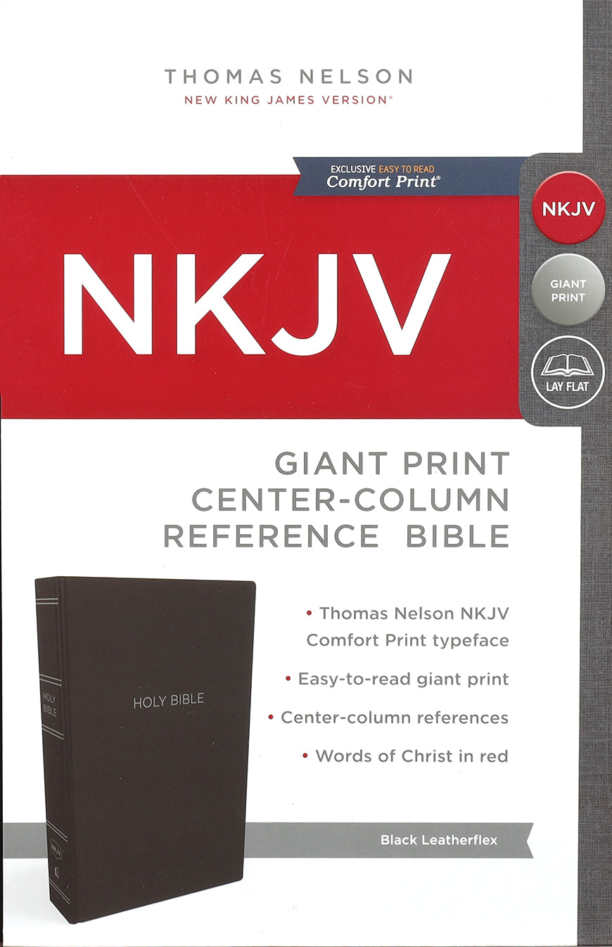 NKJV Reference Bible Giant Print Black Indexed (Red Letter Edition)