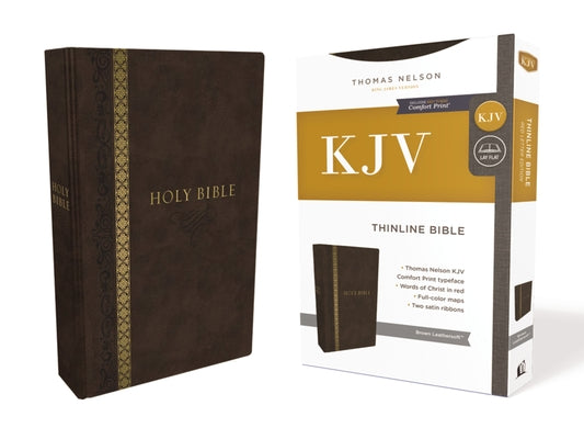 KJV Thinline Bible Brown Indexed (Red Letter Edition)