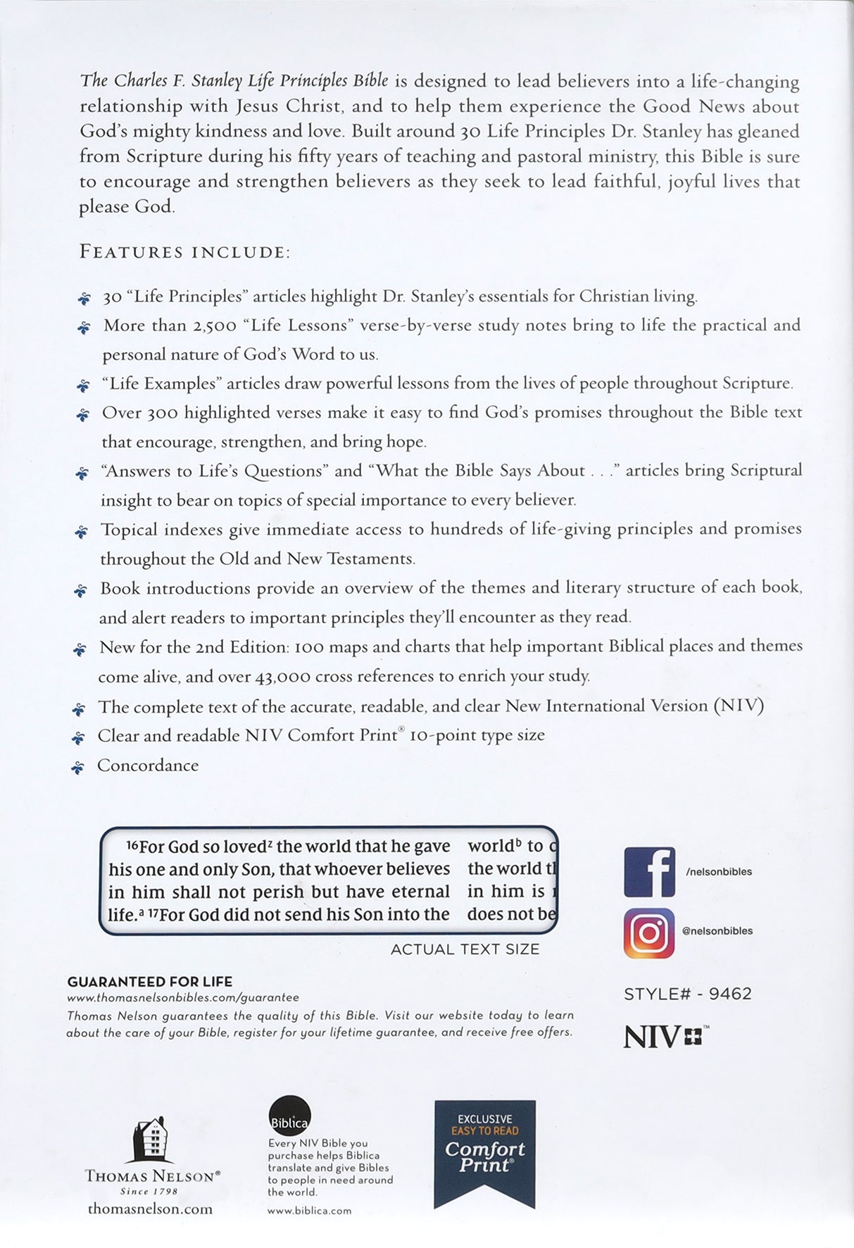 NIV Charles F Stanley Life Principles Bible (2nd Edition)
