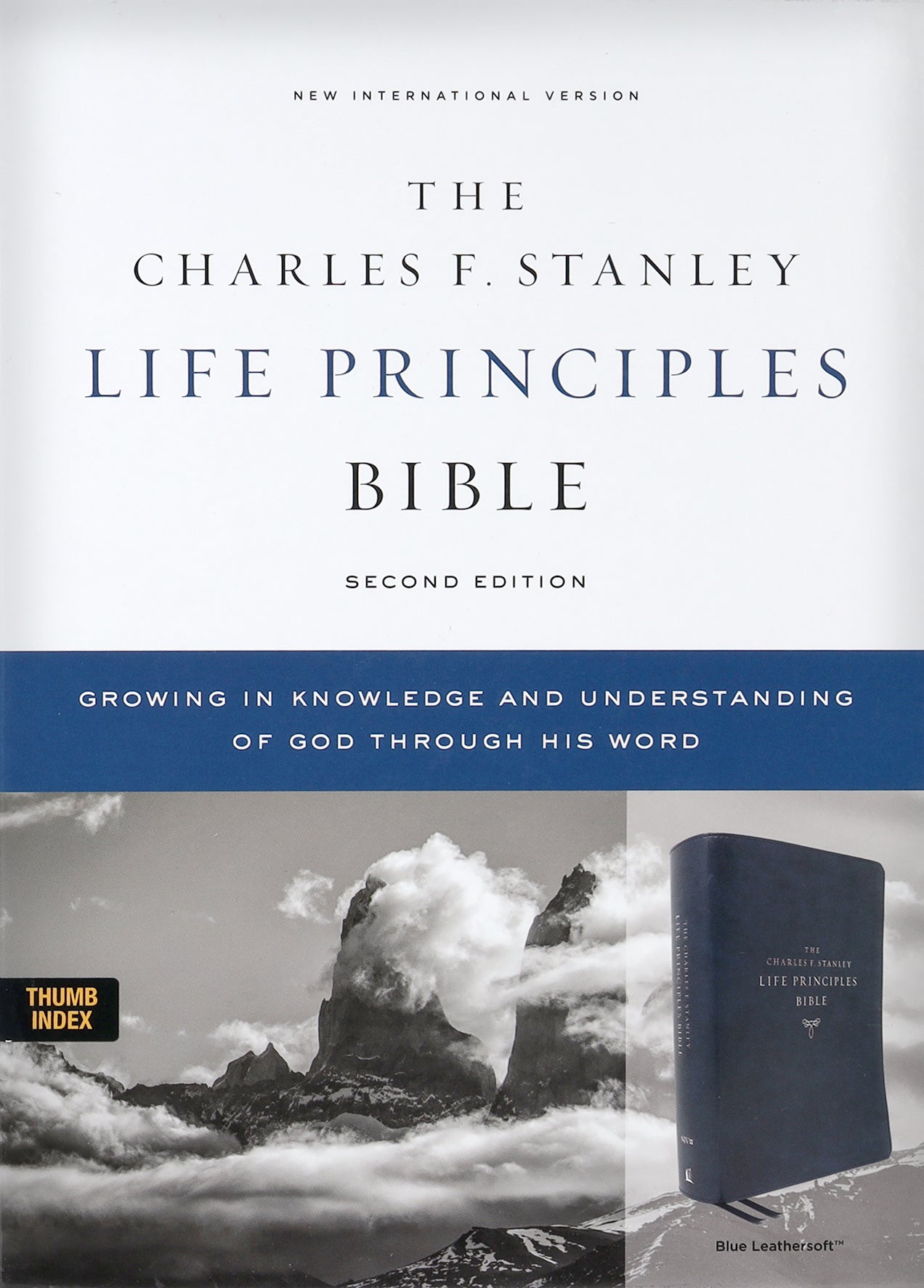 NIV Charles F Stanley Life Principles Bible Blue Thumb Index (2nd Edition)