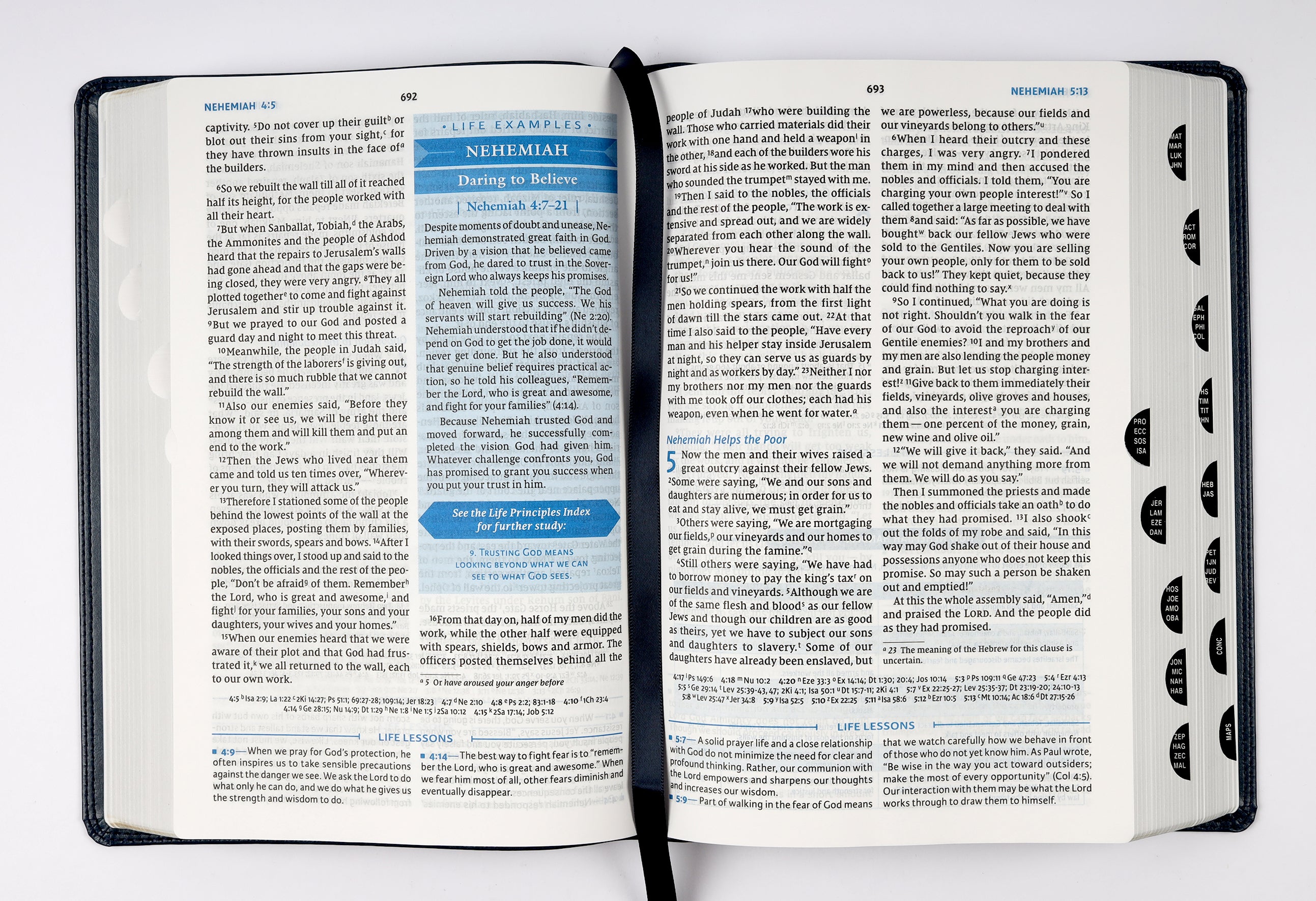 NIV Charles F Stanley Life Principles Bible Blue Thumb Index (2nd Edition)