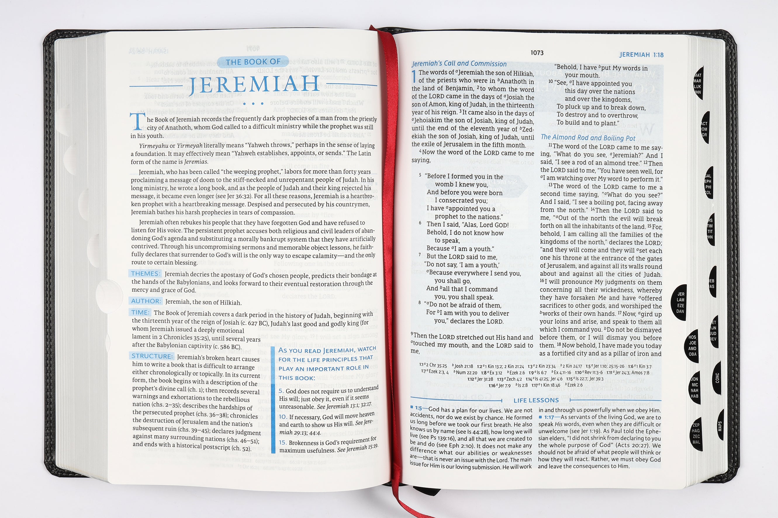 NASB Charles F Stanley Life Principles Bible Black Thumb Index (2nd Edition)