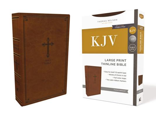 KJV Thinline Bible Large Print Brown (Red Letter Edition)