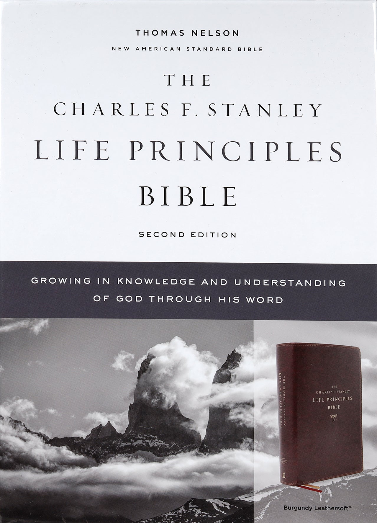 NASB Charles F Stanley Life Principles Bible Burgundy (2nd Edition)