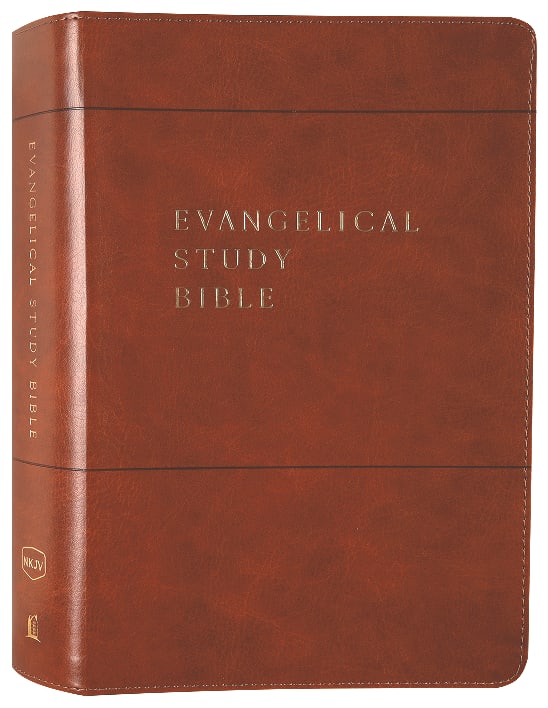 NKJV Evangelical Study Bible Brown (Red Letter Edition)