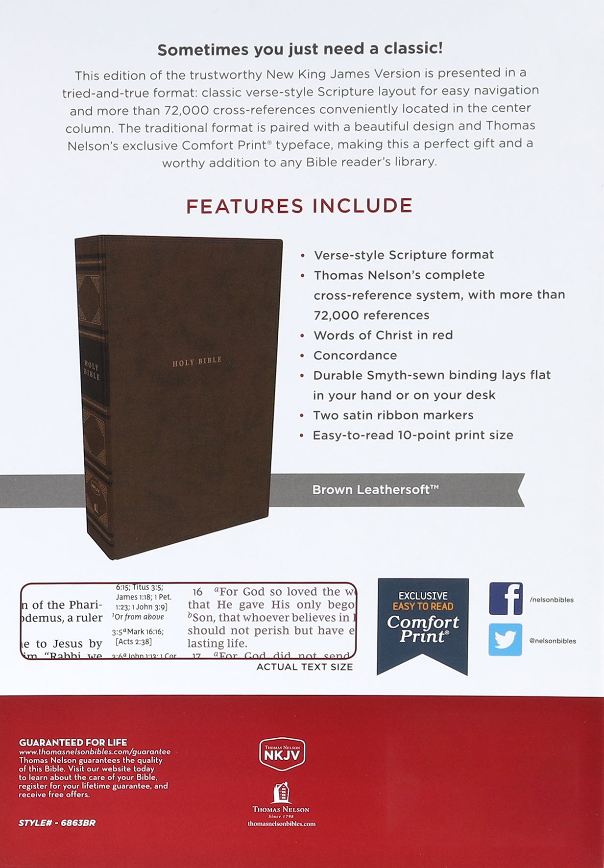 NKJV Reference Bible Brown Verse By Verse (Red Letter Edition)