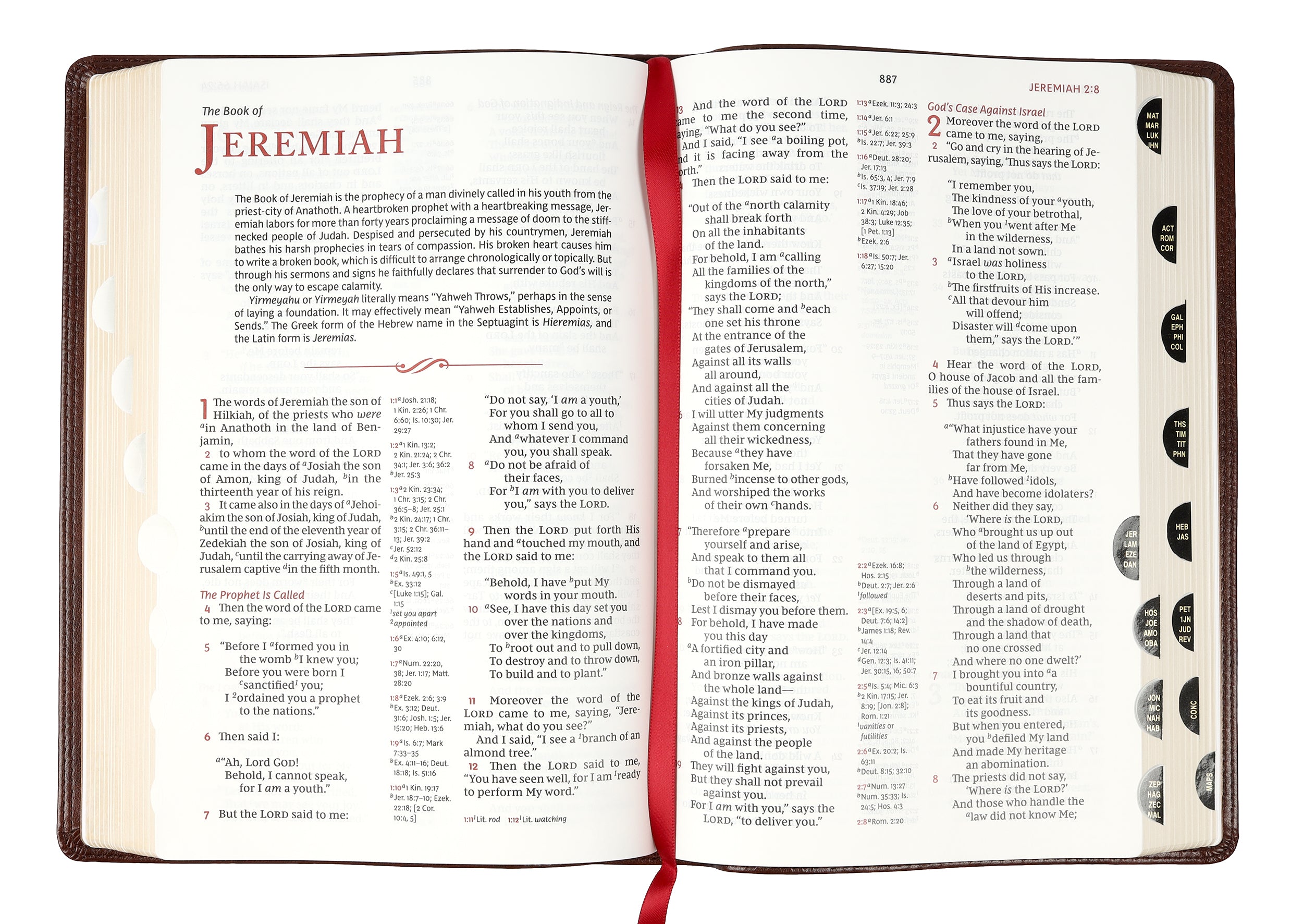 NKJV Reference Bible Brown Indexed Verse By Verse (Red Letter Edition)