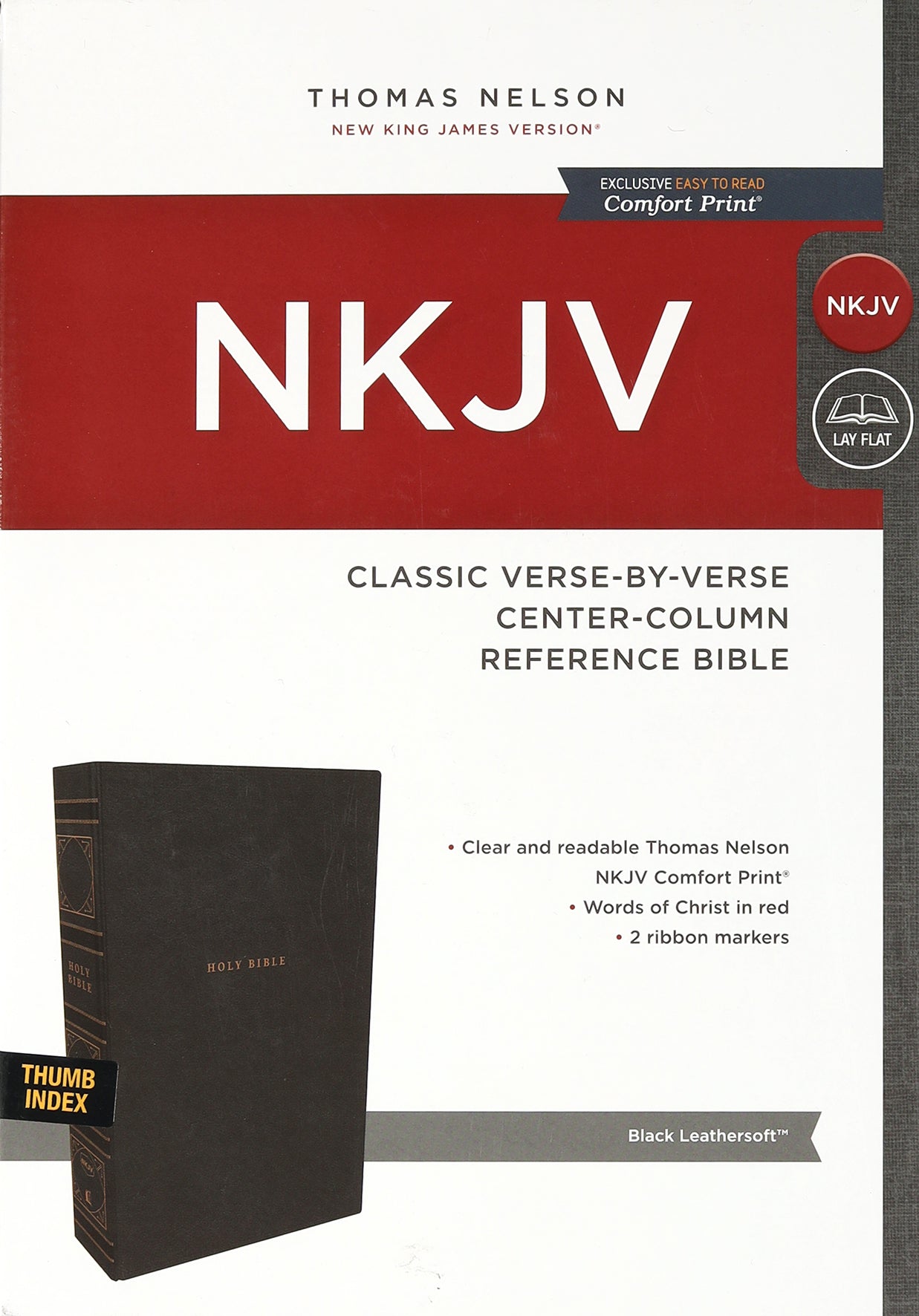 NKJV Reference Bible Black Indexed Verse By Verse (Red Letter Edition)