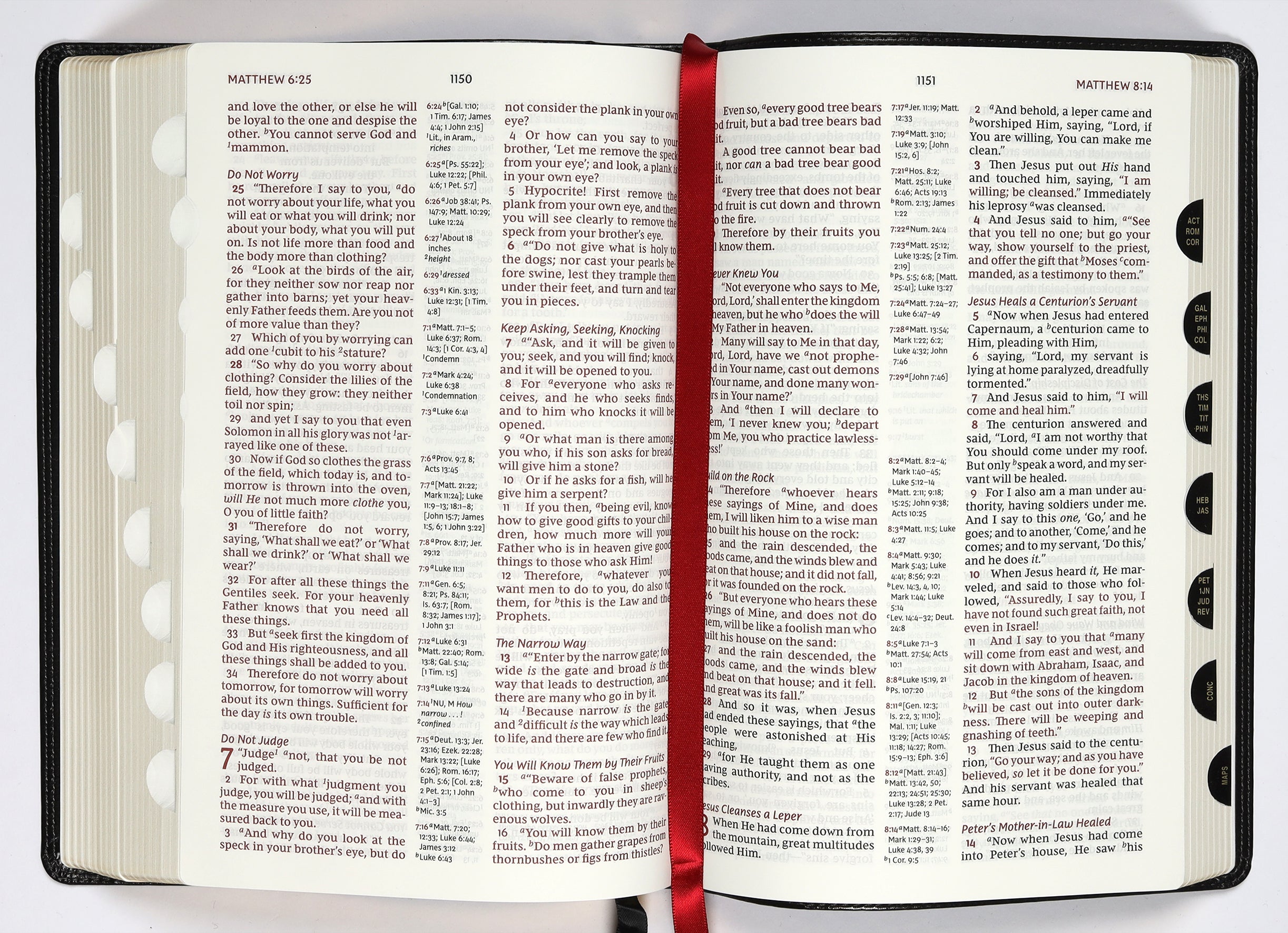 NKJV Reference Bible Black Indexed Verse By Verse (Red Letter Edition)