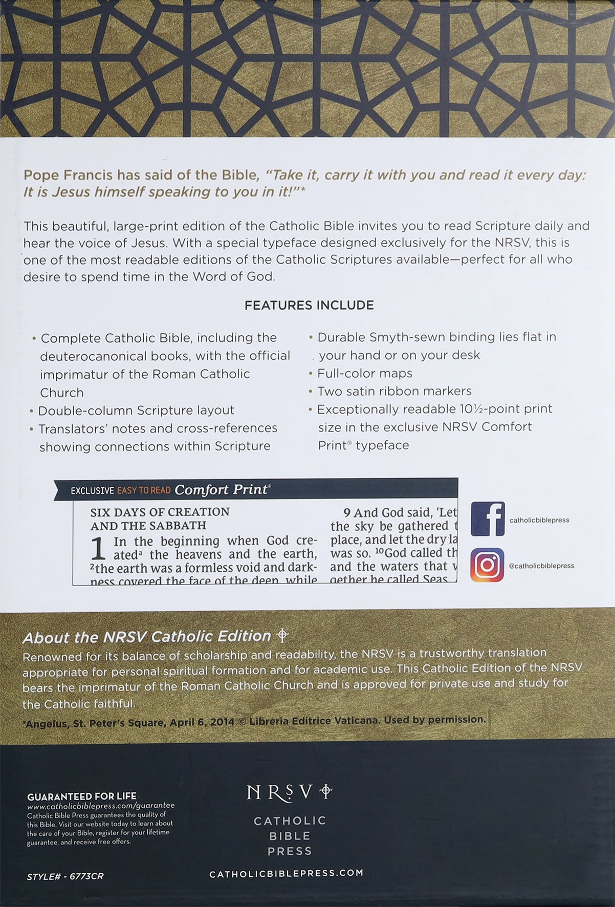 NRSV Catholic Bible Large Print Red