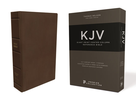 KJV Reference Bible Giant Print Brown Premier Collection (Black Letter Edition)