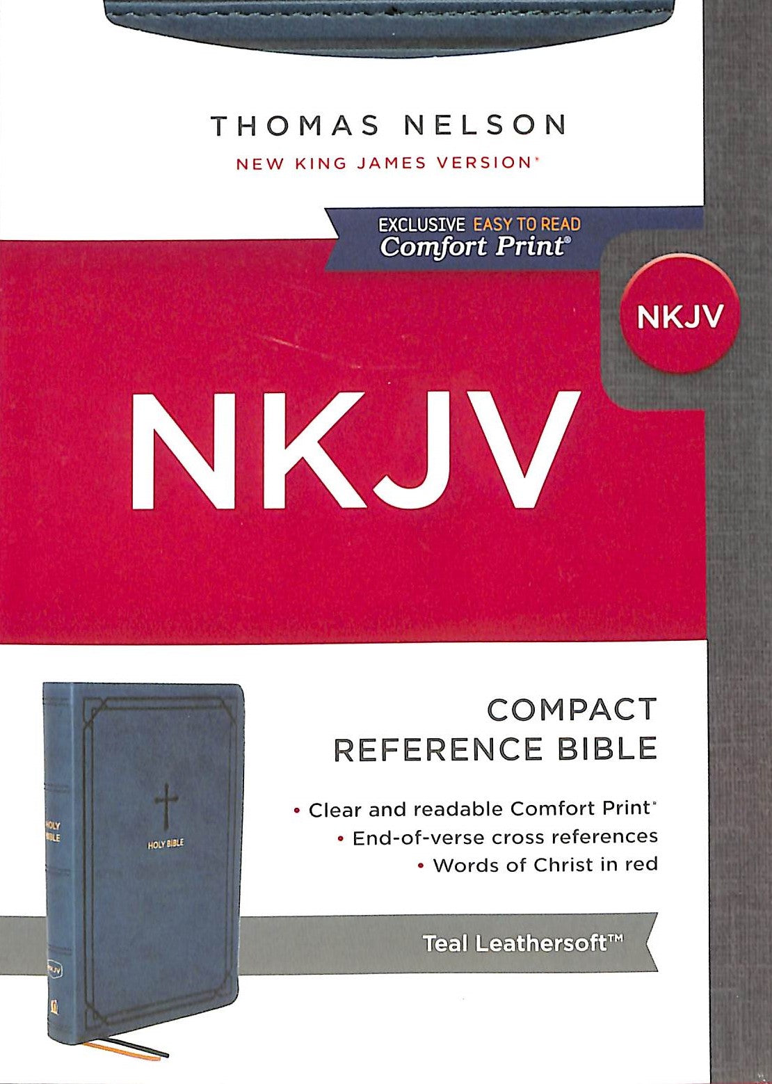 NKJV End-Of-Verse Reference Compact Bible, Teal (Red Letter Edition)