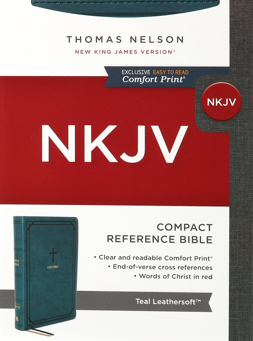 NKJV End-Of-Verse Reference Compact Bible, Teal (Red Letter Edition)