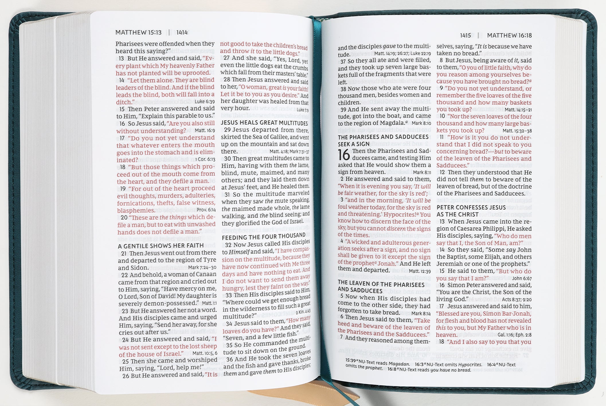 NKJV End-Of-Verse Reference Compact Bible, Teal (Red Letter Edition)