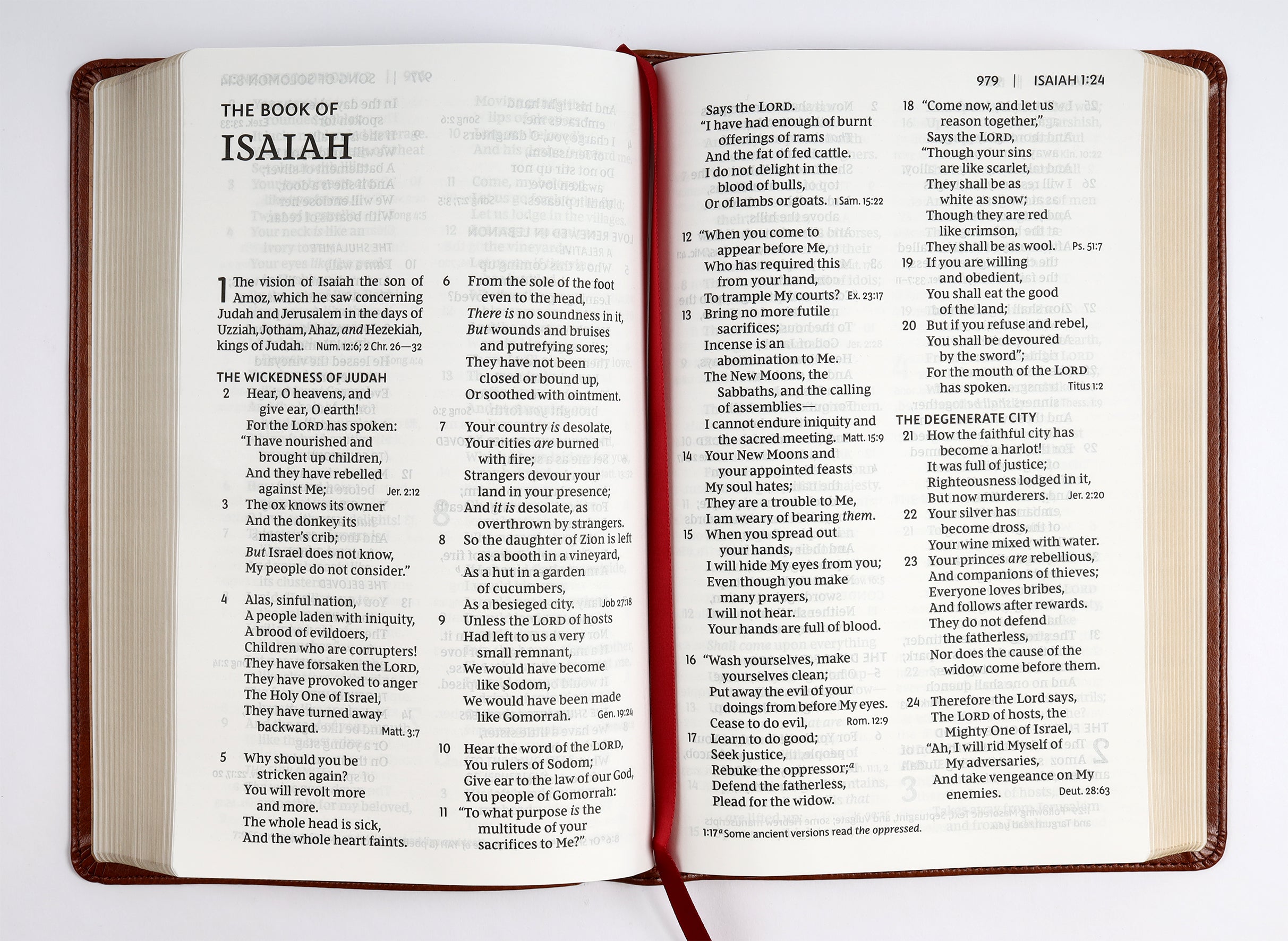 NKJV End-Of-Verse Reference Bible Personal Size Large Print Brown (Red Letter Edition)