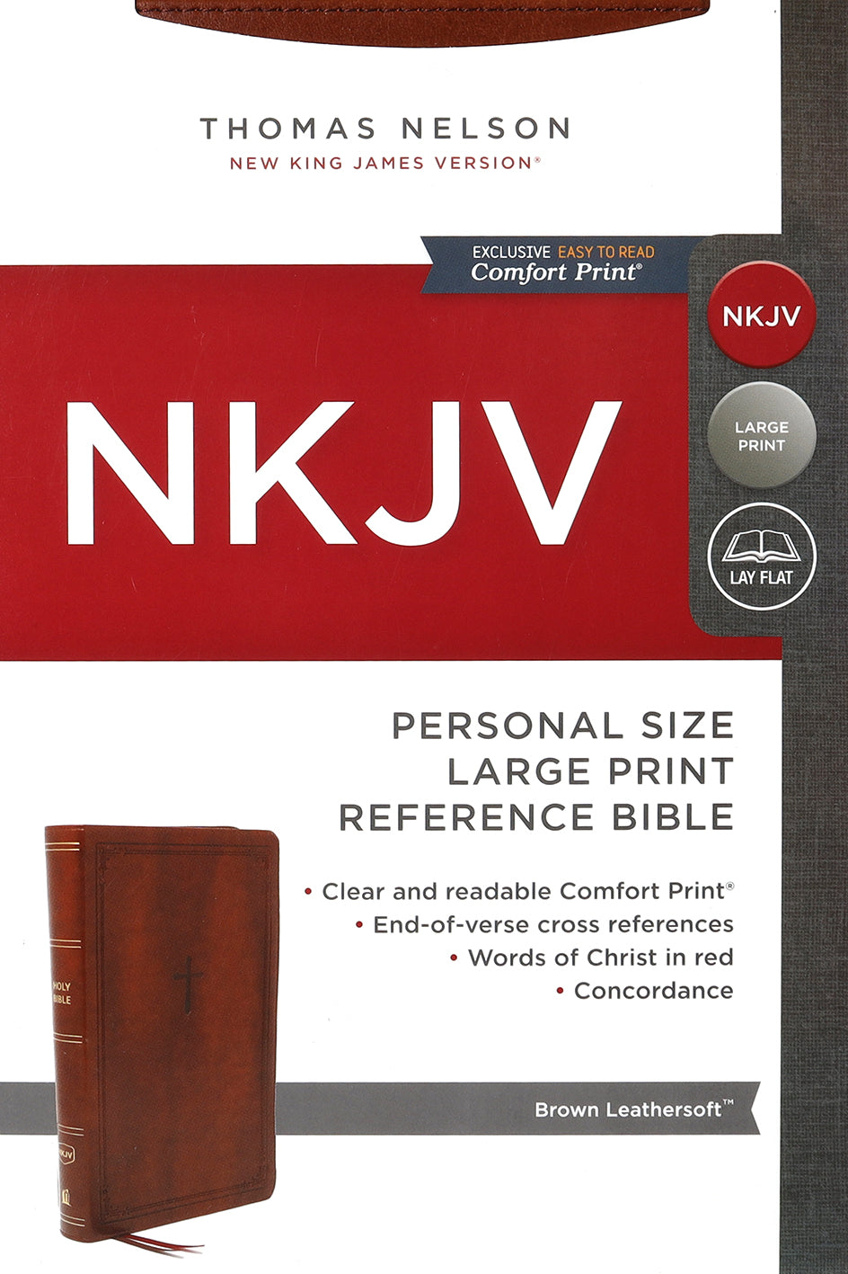 NKJV End-Of-Verse Reference Bible Personal Size Large Print Brown (Red Letter Edition)
