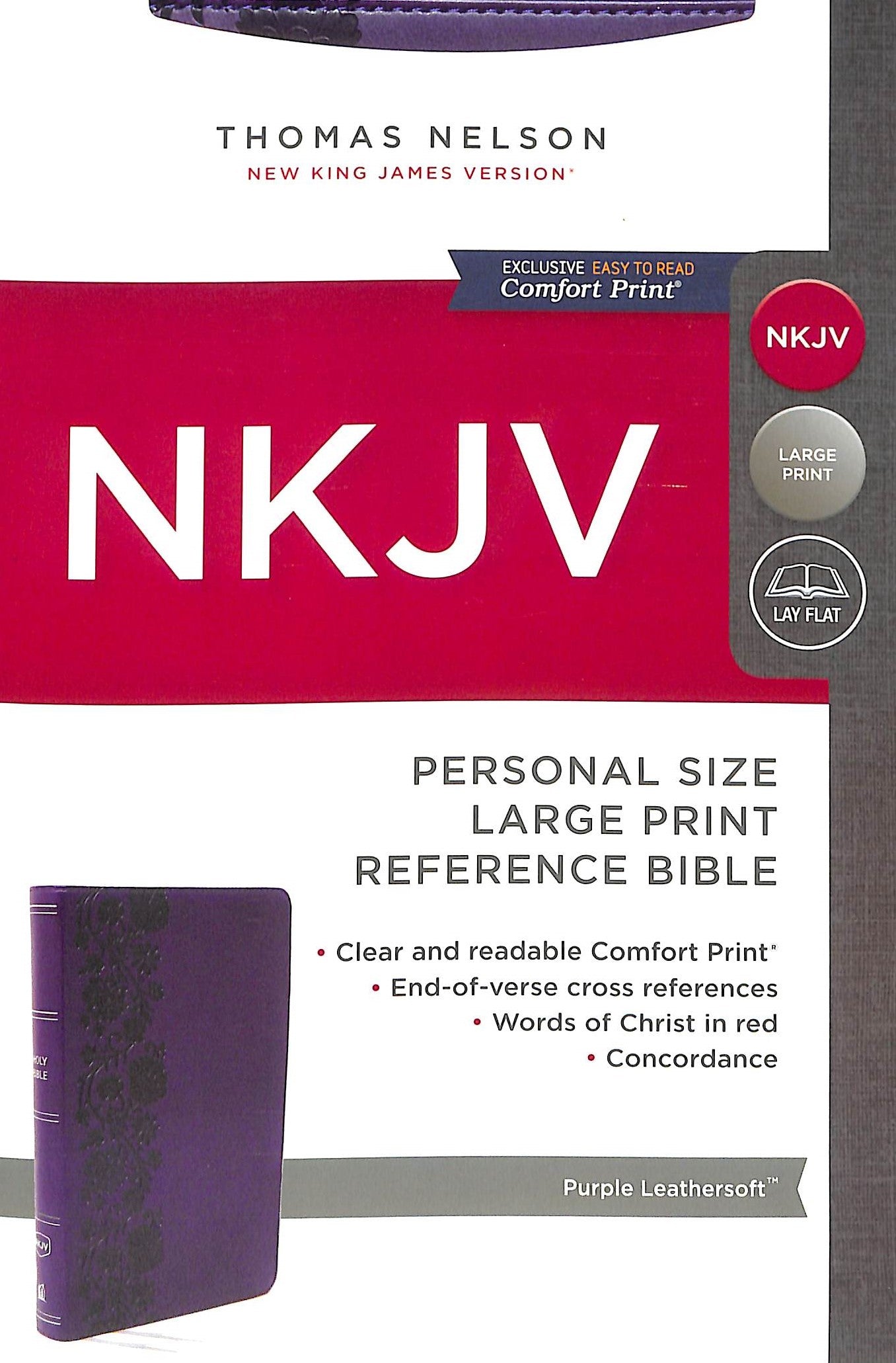 NKJV End-Of-Verse Reference Bible Personal Size Large Print Purple (Red Letter Edition)