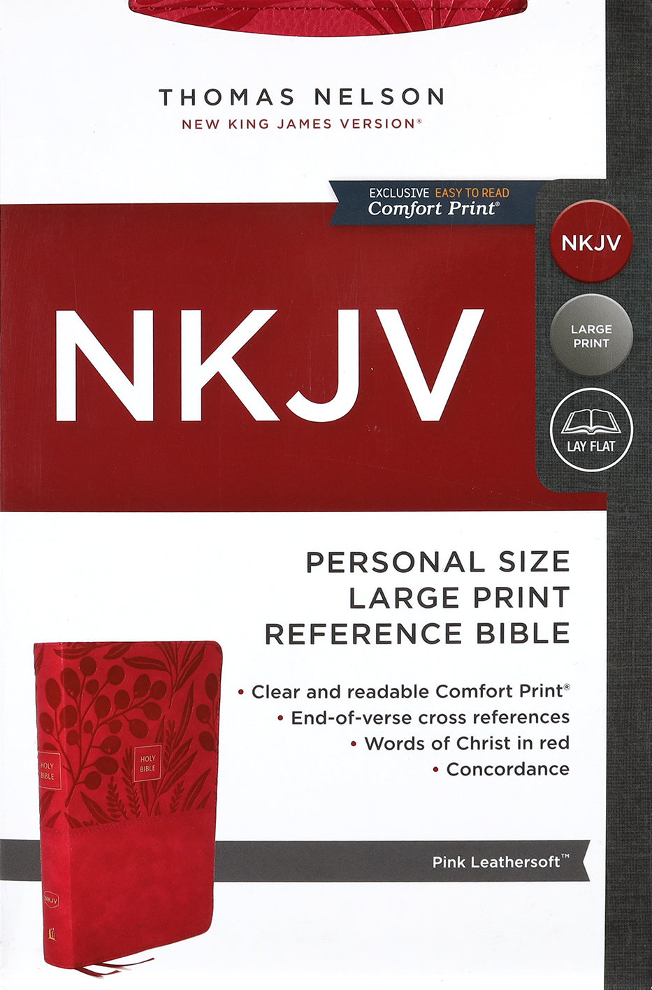 NKJV End-Of-Verse Reference Bible Personal Size Large Print Pink (Red Letter Edition)