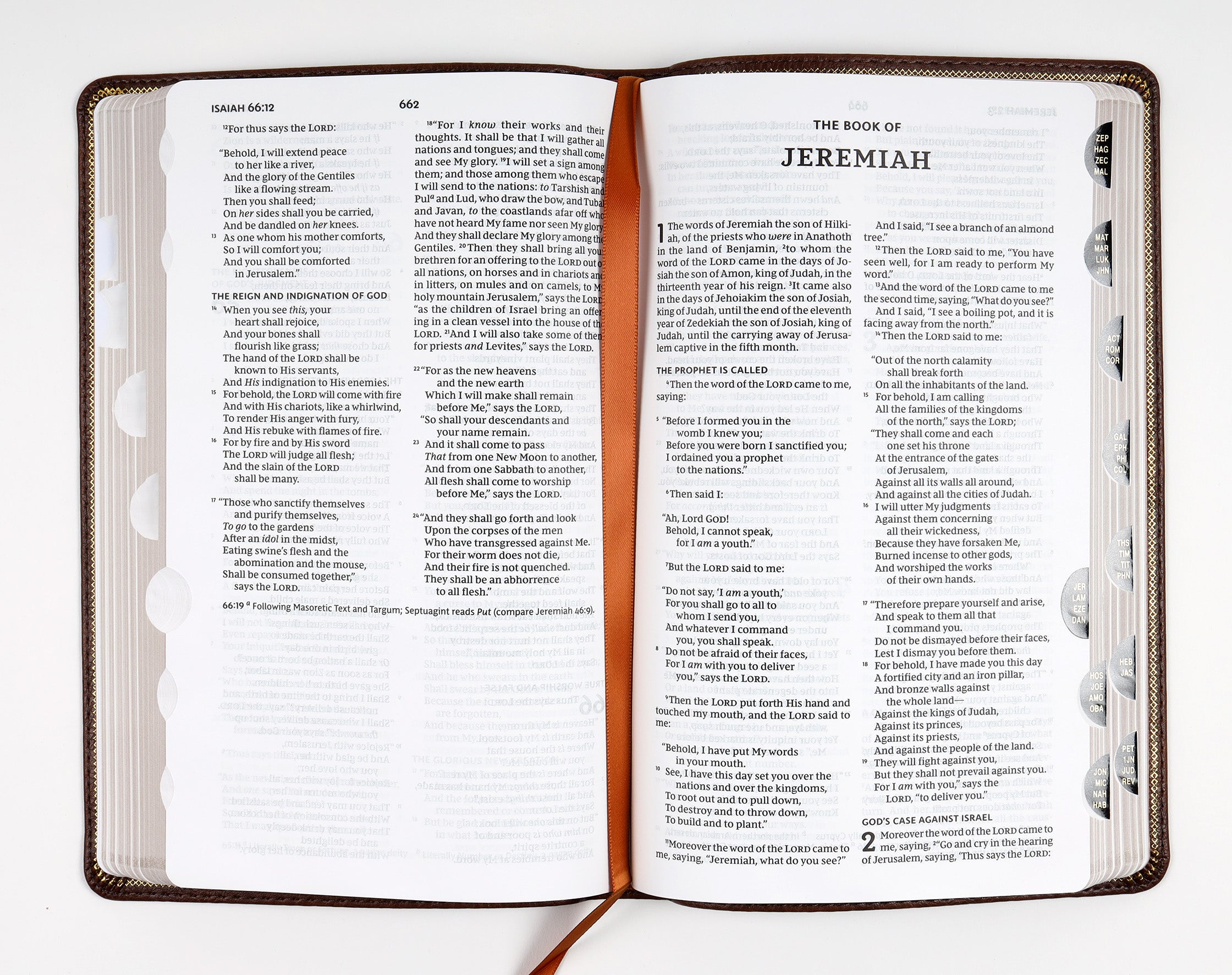NKJV Thinline Bible Brown Thumb Indexed (Red Letter Edition)