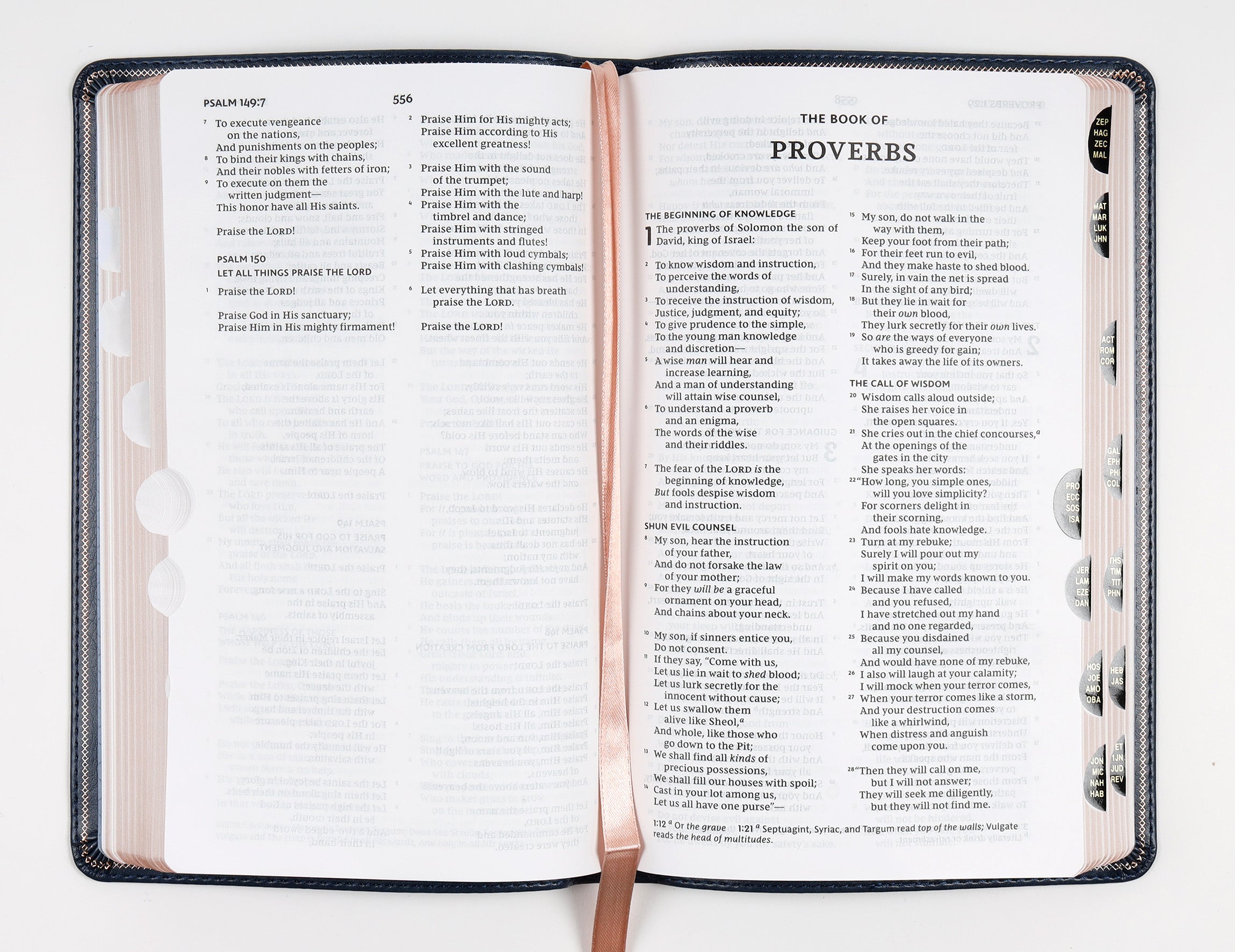 NKJV Thinline Bible Navy Thumb Indexed (Red Letter Edition)