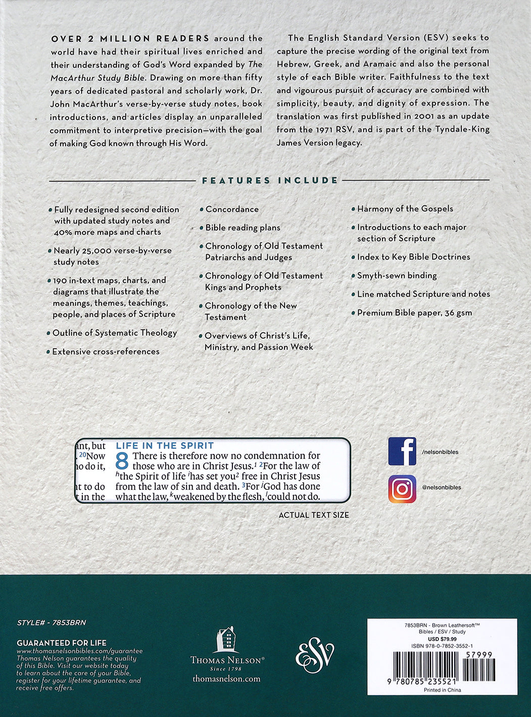 ESV Macarthur Study Bible 2nd Edition Brown (Black Letter Edition)