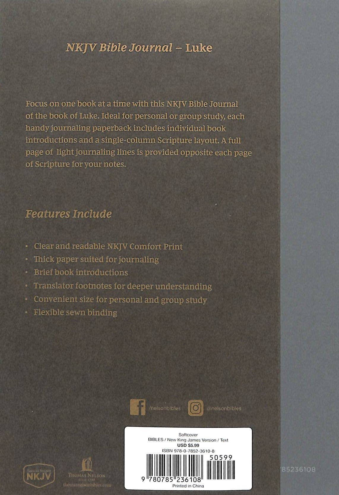NKJV Scripture Journal Luke