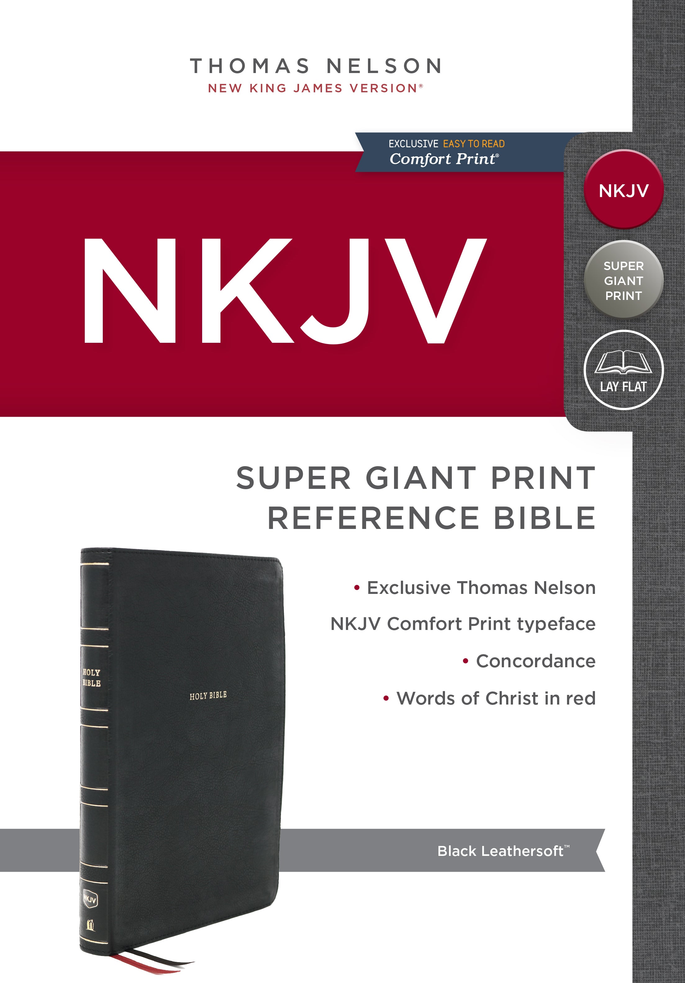 NKJV Reference Bible Super Giant Print Black (Red Letter Edition)