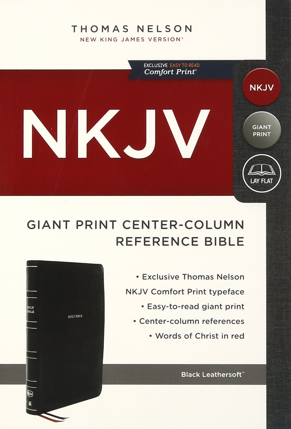 NKJV Reference Bible Center-Column Giant Print Black (Red Letter Edition)