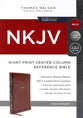 NKJV Reference Bible Center-Column Giant Print Brown (Red Letter Edition)