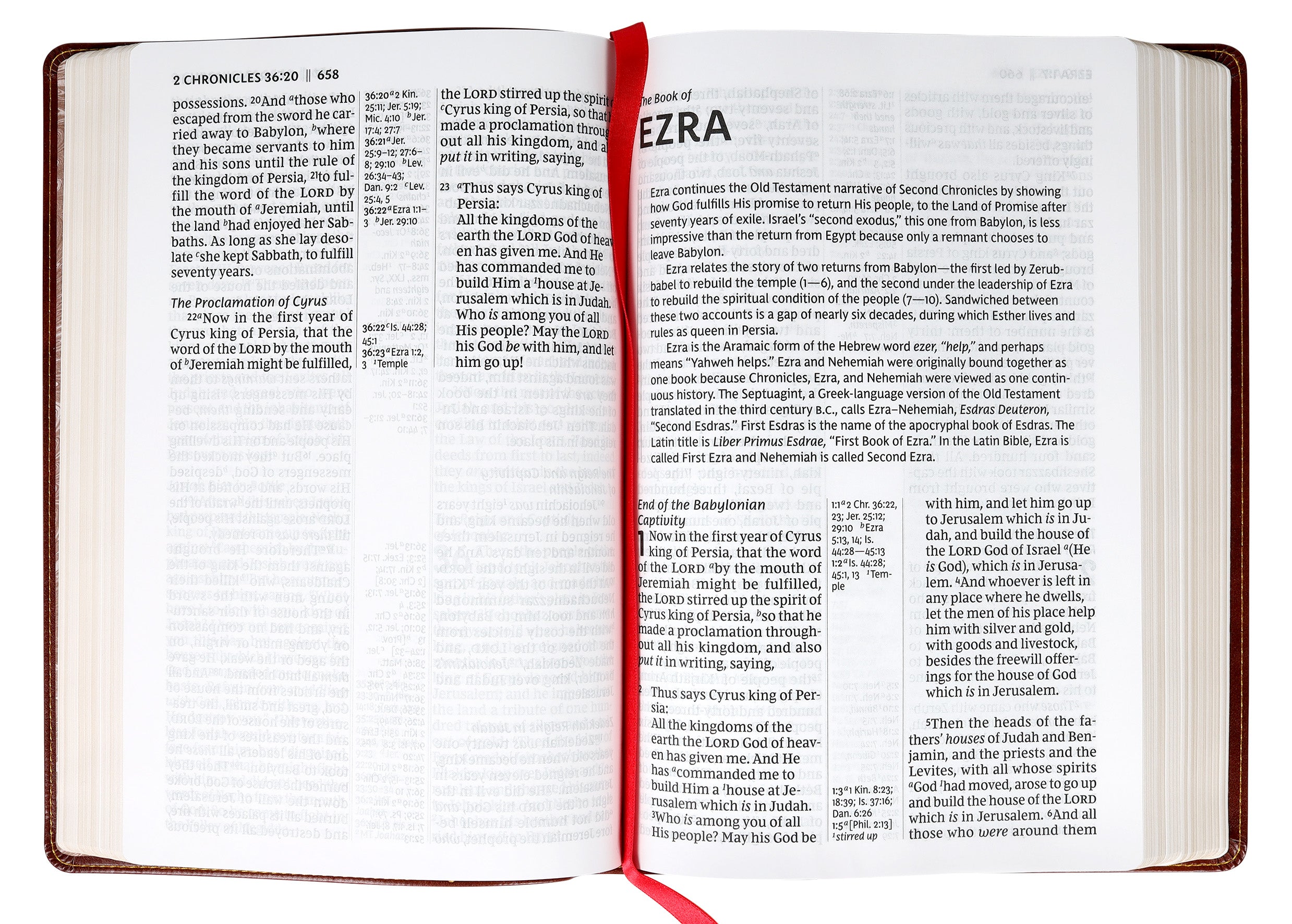 NKJV Reference Bible Center-Column Giant Print Brown (Red Letter Edition)